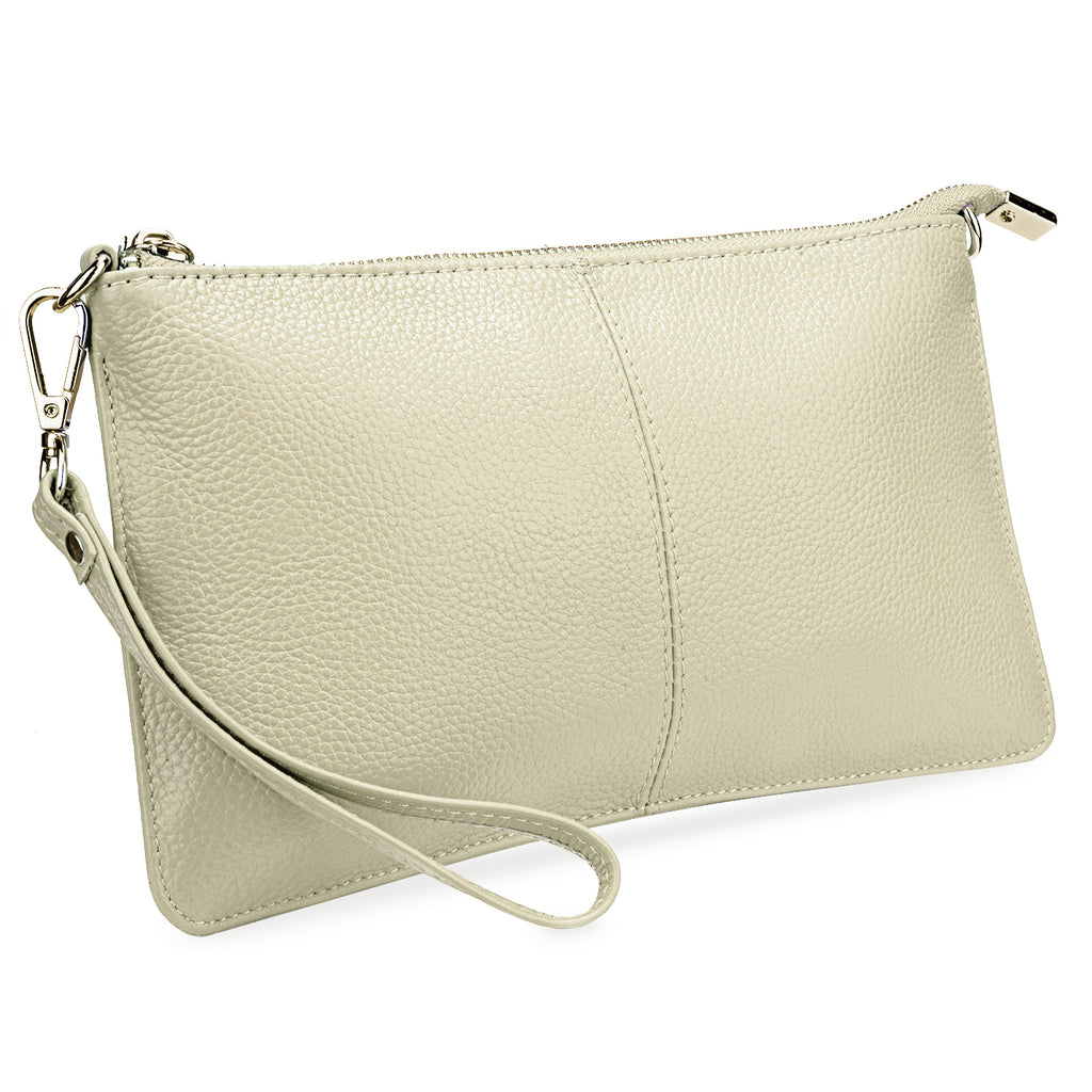 Clutch Wristlet Handbag Genuine Leather with Shoulder Bag RFID Blocking 0590