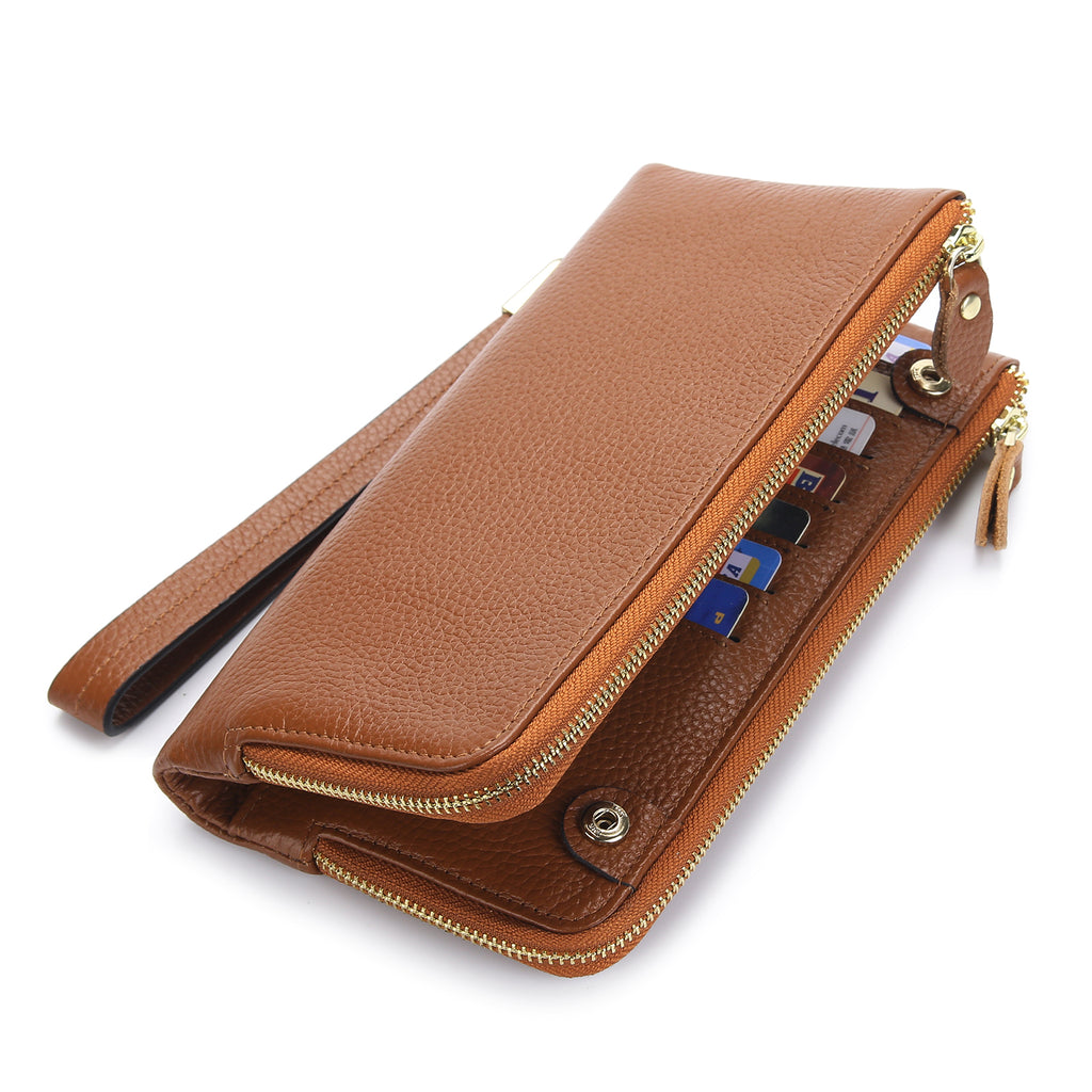 Wristlet for Women Genuine Leather Wallet Large Capacity 1025