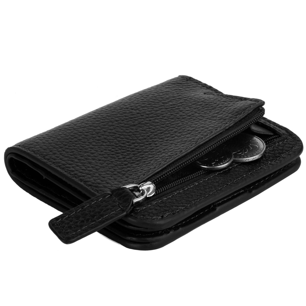 Genuine Leather Short Wallet w RFID Blocking 0732