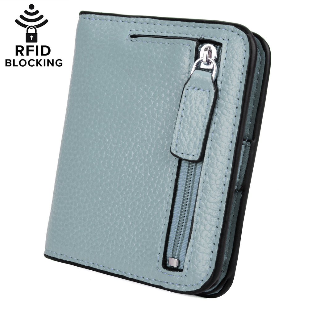 Genuine Leather Short Wallet w RFID Blocking 0732