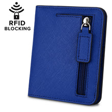 Load image into Gallery viewer, Genuine Leather Short Wallet w cross pattern RFID Blocking 0732