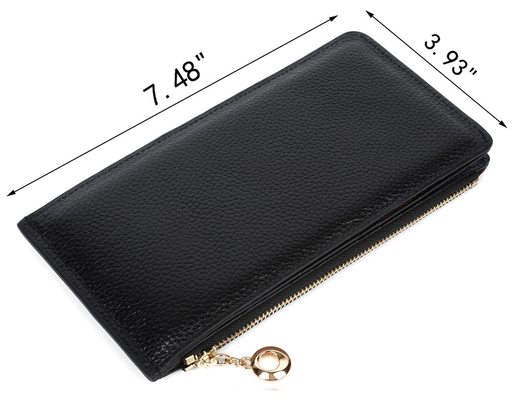 Genuine Leather Long Wallet Card Holder 0742