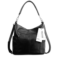 Load image into Gallery viewer, Genuine Leather Shoulder Bag Soft Cowhide Leather Medium Purse 0755