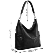 Load image into Gallery viewer, Genuine Leather Shoulder Bag Soft Cowhide Leather Medium Purse 0755