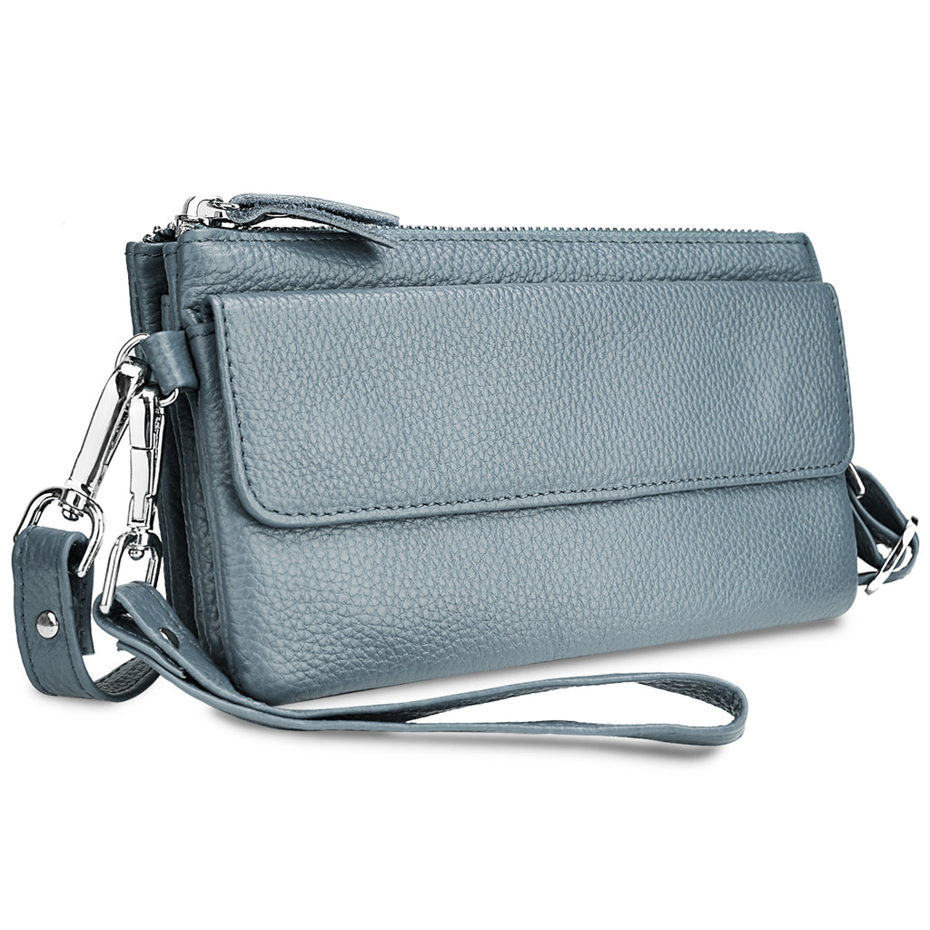 Genuine Leather Handbag Wristlet Clutch 0774