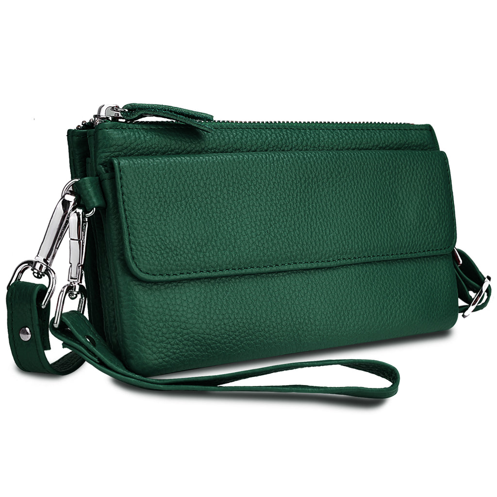 Genuine Leather Handbag Wristlet Clutch 0774
