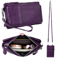 Load image into Gallery viewer, Genuine Leather Wristlet Should Bag Phone Bag 0838