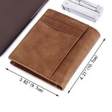 Load image into Gallery viewer, Genuine Leather Wallet Money Clip RFID Blocking 0923