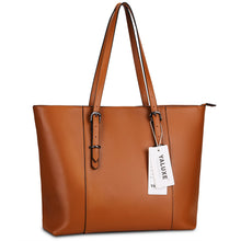 Load image into Gallery viewer, Genuine Leather Tote Bag Brown 0955