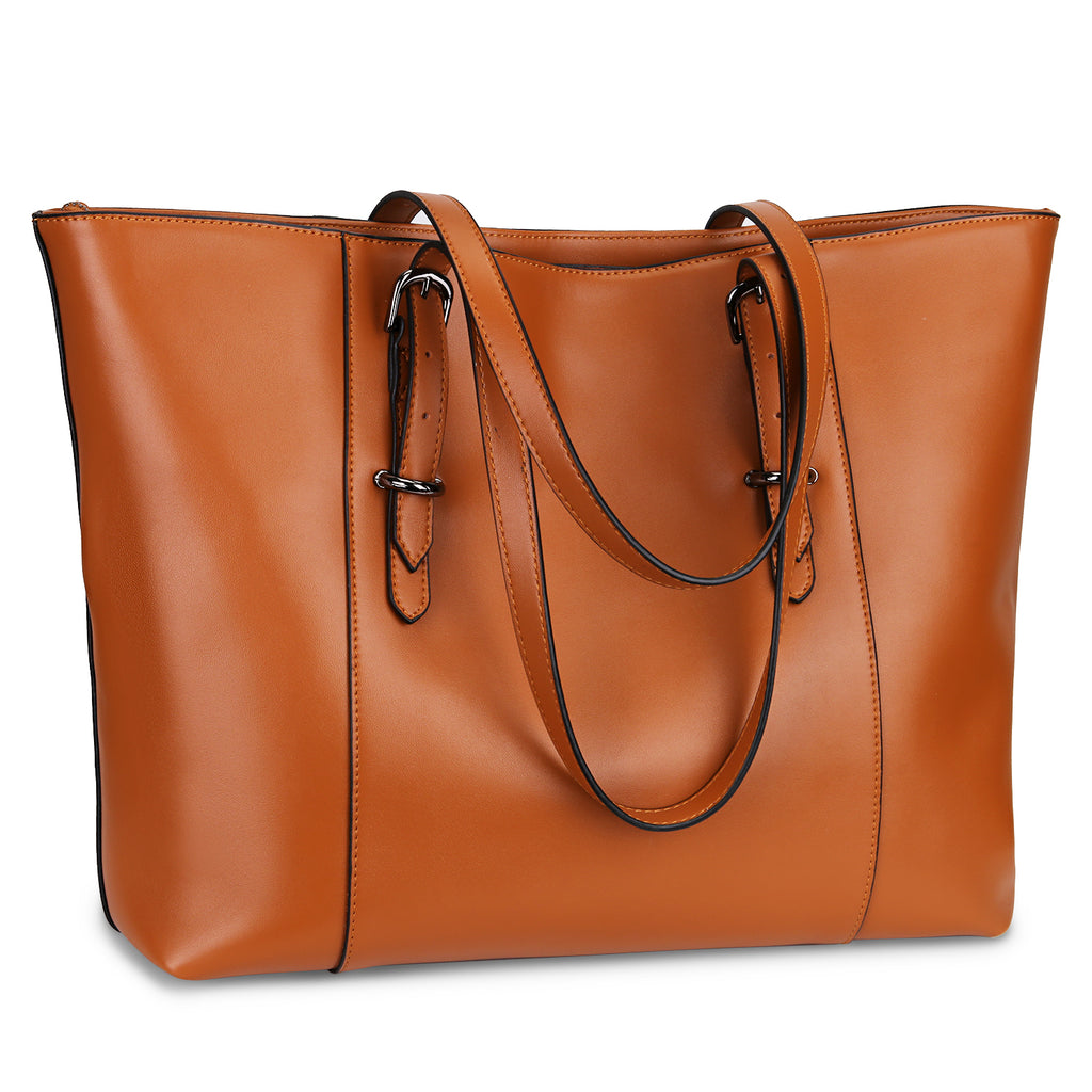 Genuine Leather Tote Bag Brown 0955