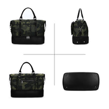 Load image into Gallery viewer, PU Leather Green Camo Travel Tote Bag 1051