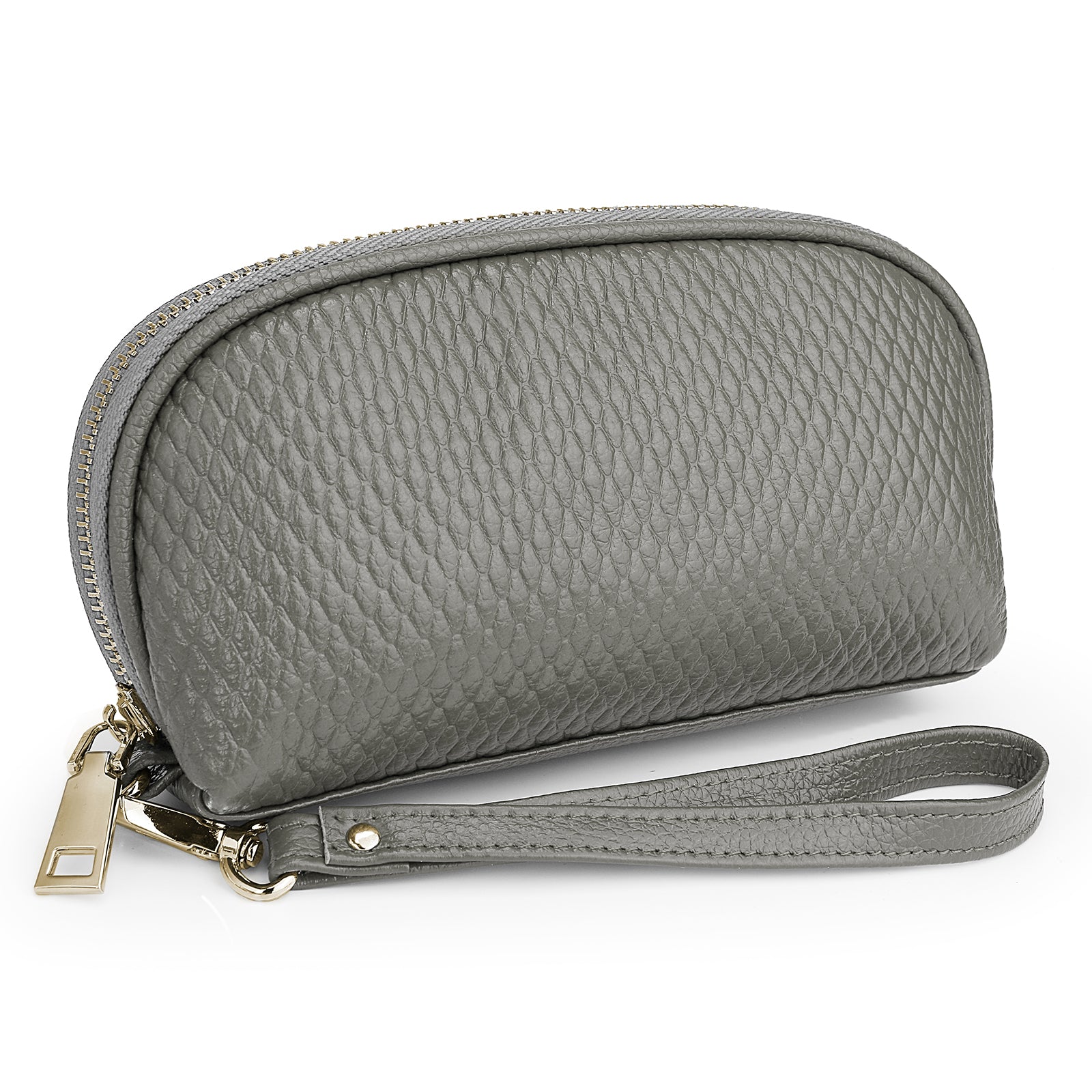 Black Quilted Lattice Genuine Leather Clutch Handbag Wristlet 1106 – YALUXE