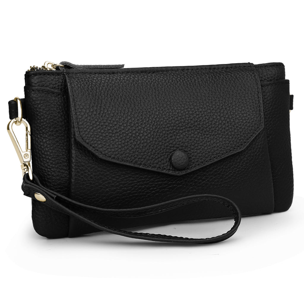 Genuine Leather Wristlet Clutch Handbag 1089