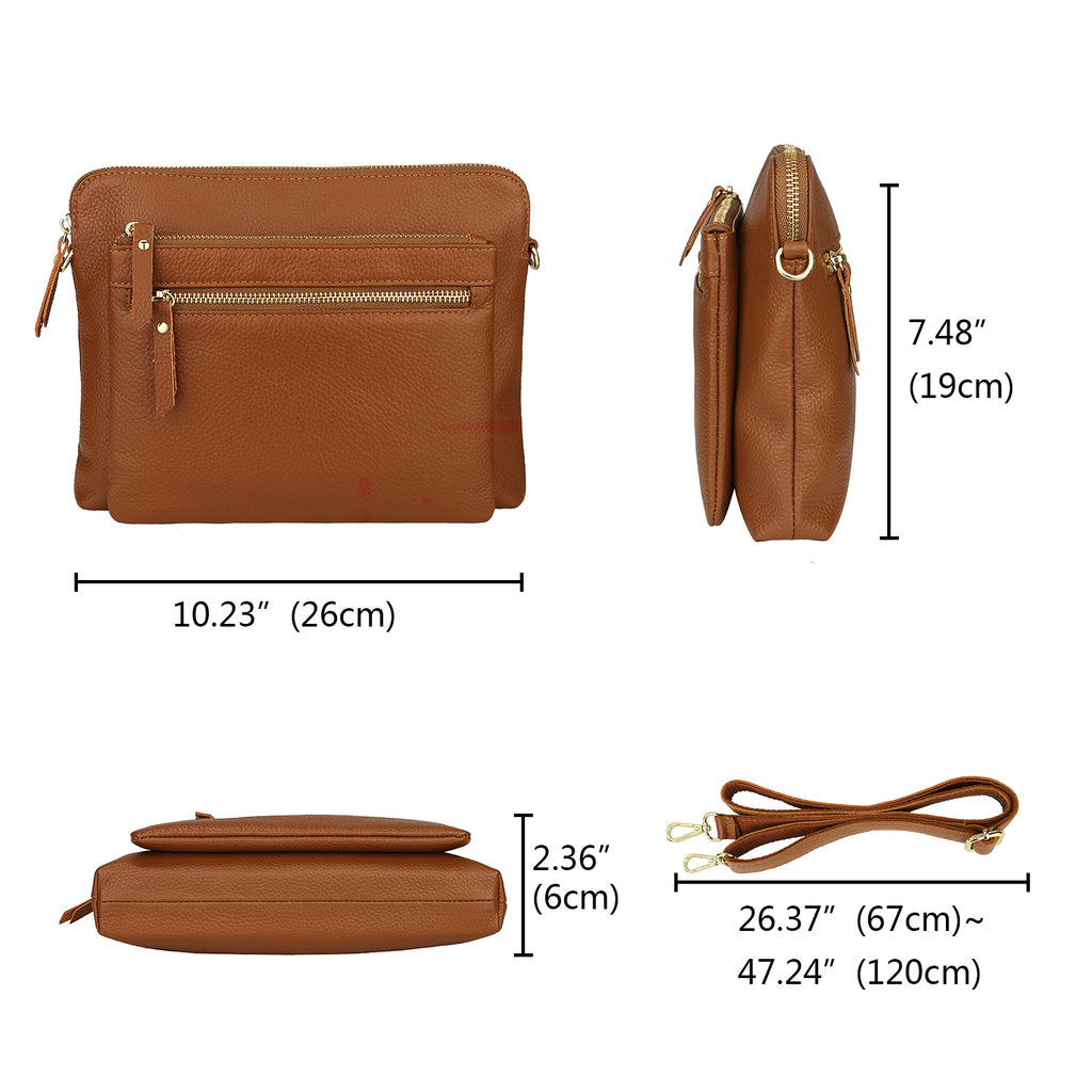 Small Crossbody Bags for Women Real Leather Purse Crossover Sling Handbag 1112